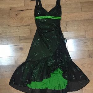 Green and Brown uneven cocktail/prom dress